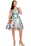 Shelby Nites Sky Peony Printed Fit & Flare Midi Dress