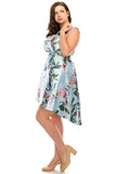 Shelby Nites Sky Peony Printed Fit & Flare Midi Dress
