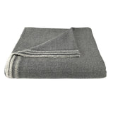 Charcoal + White Herringbone Throw