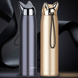 stain resistant Steel Vacuum Flasks  dual Wall Thermos Bottle  320 milli litres
 adorable Cat Fox Ear heating Coffee Tea Milk journey
 Mug