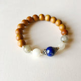 Sandalwood, Lapis Lazuli, Labradorite & Moonstone Sterling Silver