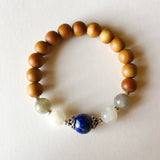 Sandalwood, Lapis Lazuli, Labradorite & Moonstone Sterling Silver