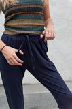 DT Shelby Tie-ankle super-soft pants in Navy