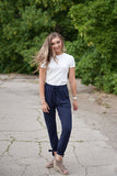 DT Shelby Tie-ankle super-soft pants in Navy